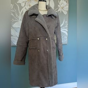 Faux Suede Overcoat